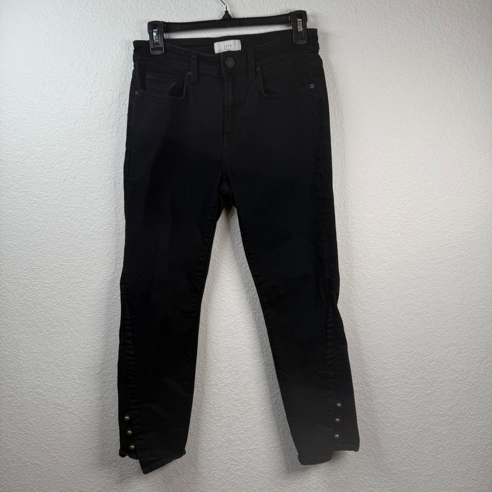 Banana Republic Sculpted Stretch Black Pants Ankle Button Detail Size 6